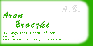 aron broczki business card